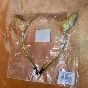 Gold Glitter Horned Headband.